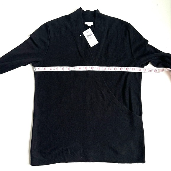 J Jill Seamed Wrap Long Sleeves Sweater Black Size Small - Picture 8 of 12